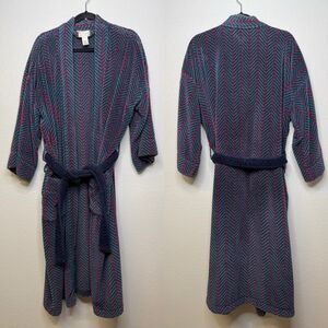 Vintage Christian Dior Robe De Chambre Multi Color Terry Cloth Robe One Size